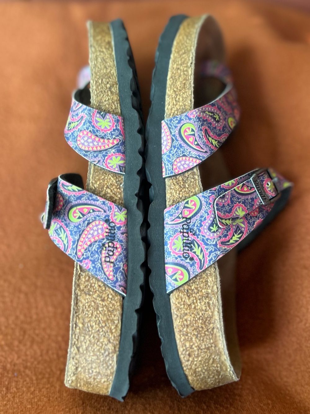 Birkenstock Papillio Multicolor Paisley Pattern Mayari Two-Strap Sandals size 7 - Picture 4 of 7